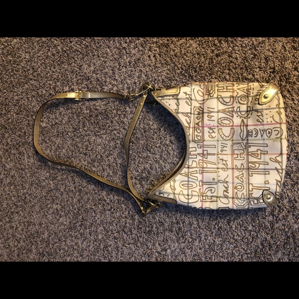 Coach Heritage Tattersall Graffiti Tote Handbag